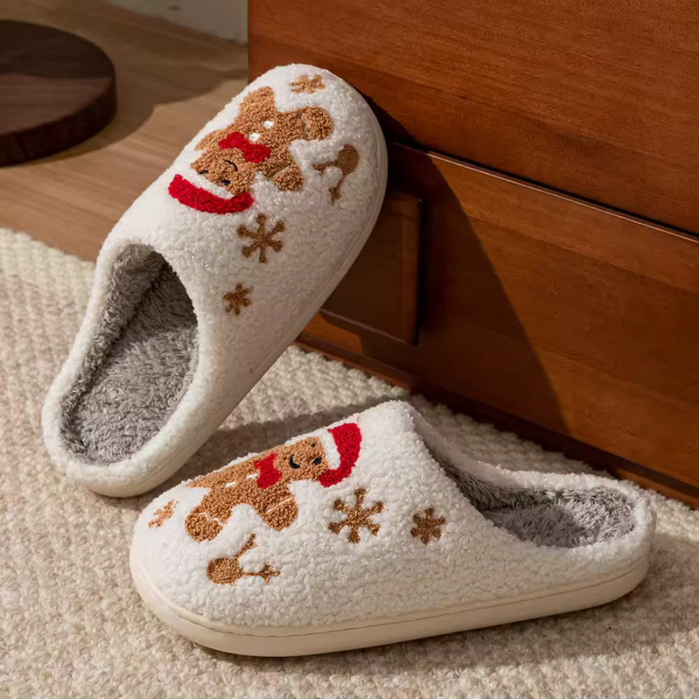 Chaussons chauds en pain d'épice de Noël